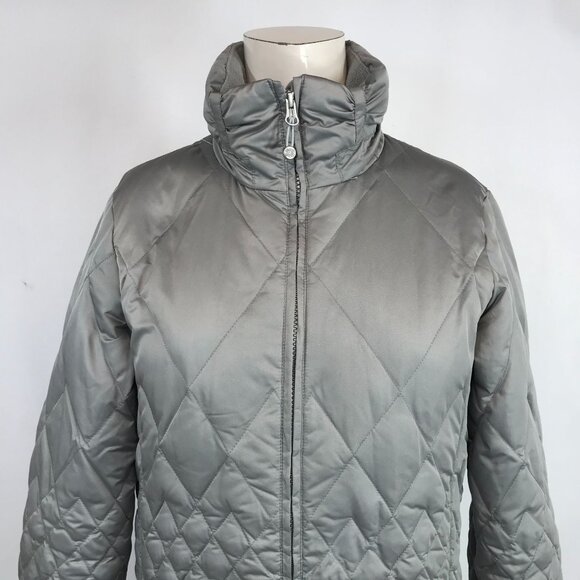 EDDIE BAUER ~ WOMENS SMALL ~ GRAY FULL ZIP DUSTER PARKA DOWN COAT - Picture 2 of 7